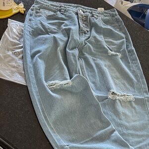 Casual Light Blue Boyfriend Jeans